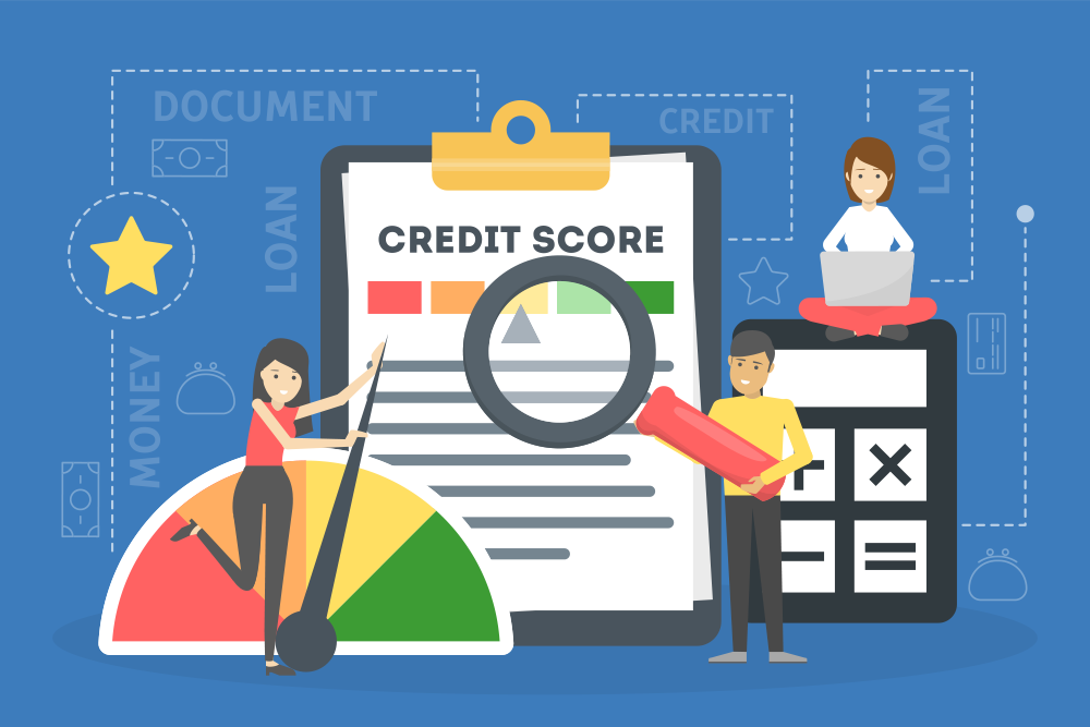 Credit score concept. Document with personal credit history image